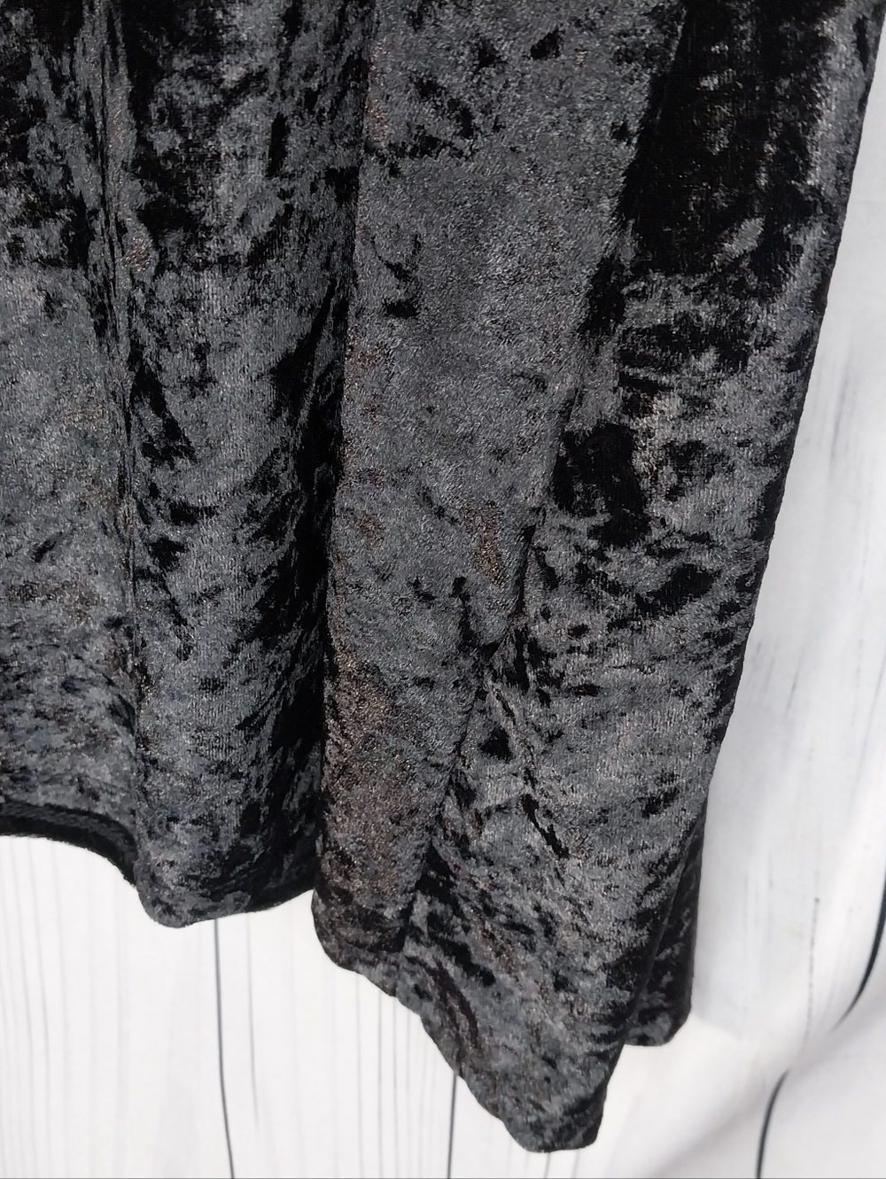 Origami By Vivien Black Crushed Velvet Boho Whimsigoth Top - Picture 3 of 9